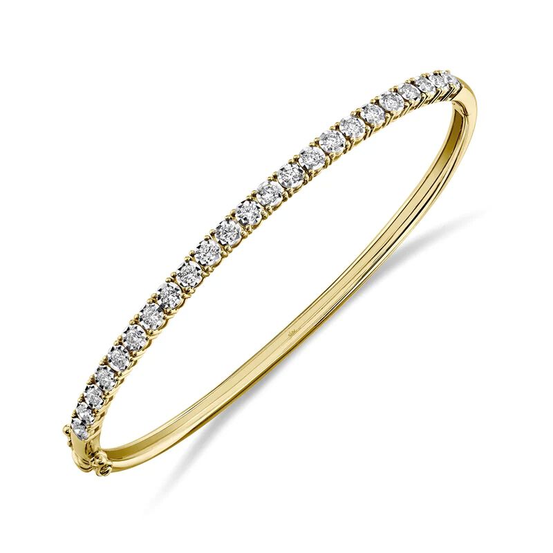 Shy Creation Diamond Bangle Bracelet in 14k Yellow Gold image number null